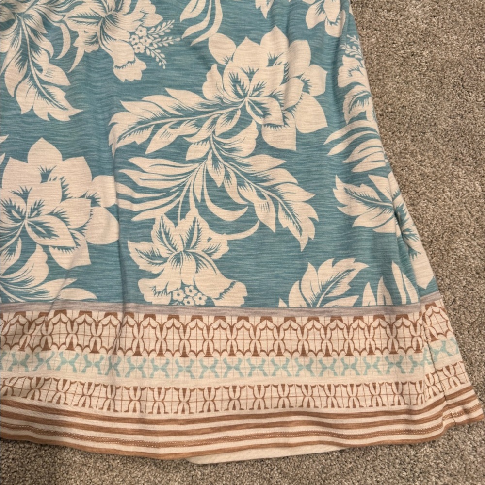 Tommy Bahama Blue and Cream Floral Midi Dress - Picture 3 of 6